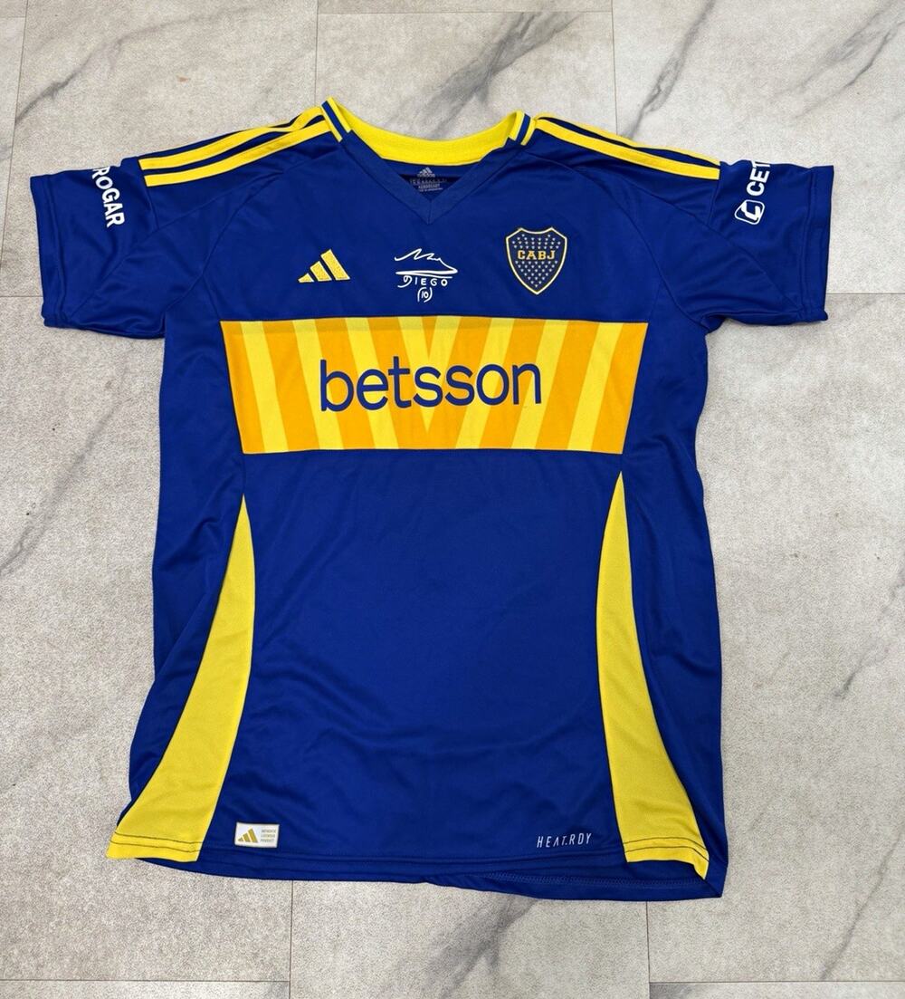 adidas Boca Juniors Diego Maradona #10 Soccer Jersey AEROREADY XL Blue/Yellow
